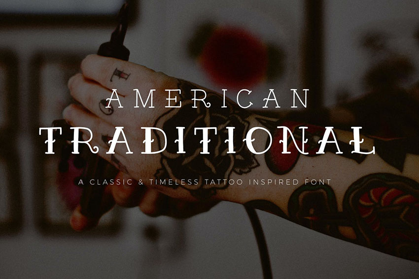 American Traditional Tattoo Inspired Font
